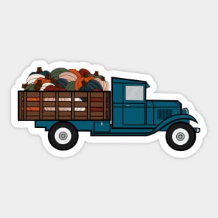 Vintage pumpkin truck Sticker